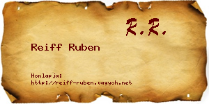 Reiff Ruben névjegykártya